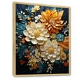 thumbnail image 2 of Designart "Orange Teal Botanical Whirlwind II" Abstract Botanicals - Ready to Hang Framed Canvas Art Print, 2 of 5