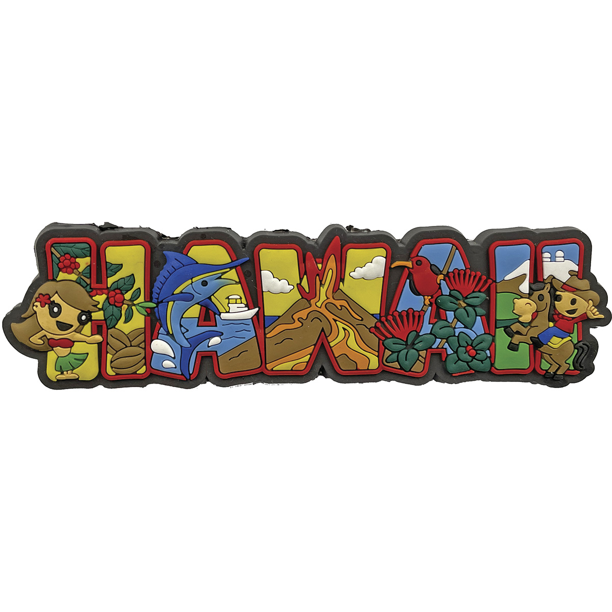 Hawaii Magnet Rubber Block 5"W x 1½"H x .25"D