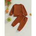 thumbnail image 4 of Blotona Baby Boys Halloween Clothes 6M 12M 18M 24M 3T Toddler Boys Long Sleeve Pumpkin Face Print Sweatshirt Top Elastic Waist Sweatpants Infant Casual Fall Outfit 0-3Y, 4 of 8