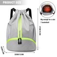 thumbnail image 2 of bolsa de deporte gris neutra con cordón, 2 of 5