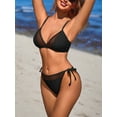 thumbnail image 3 of Sociala Tie Side Bikini Sets for Womens Adjustable Straps Two Piece Bath Suit, 3 of 6