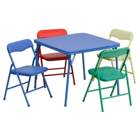 Flash Furniture Kids Colorful 5-Piece Folding Table and Chair Set ... Flash Furniture Kids Colorful 5-Piece Folding Table and Chair Set ...