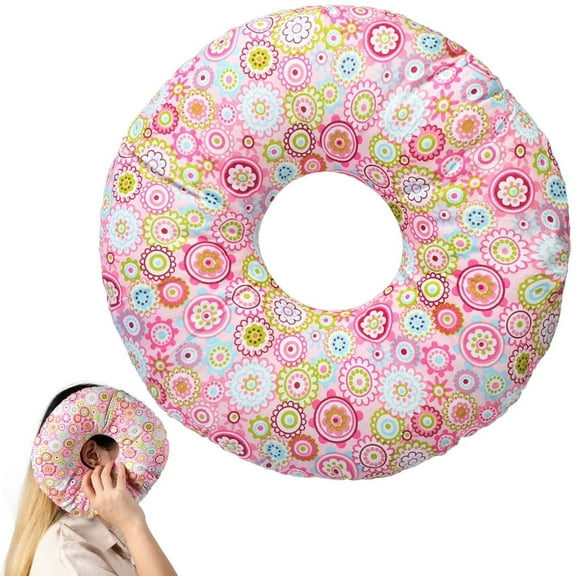 Ear Piercing Pillow, O-Shaped Pillow with an Ear Hole for Side Sleepers, Releasing Ear Pain Ear Inflammation Pressure Sores, Ear Guard Pillow for CNH and Ear Piercing