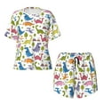 thumbnail image 4 of Kdxio Cute Dinosaur Print Pajamas Sets for Women Short-Sleeved Pjs with Lounge Shorts Two Piece Sleepwear S-4XL, 4 of 9