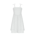 thumbnail image 4 of Fesfesfes Kids Girls Sleeveless Round Neck Casual Summer Dress Solid Color Breathable Playwear,Above-the-Knee Lightweight Outfit for Girls(White,9-10 Years), 4 of 8