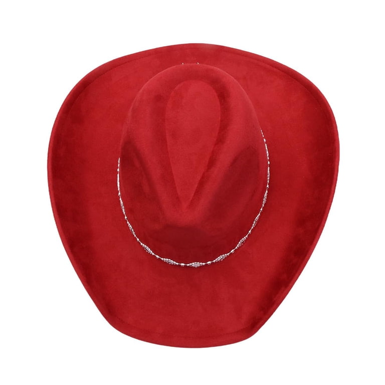 Rhinestone Western Cowboy Hat Suede Felt Wide Brim Unisex Foldable Women main image 4
