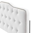 thumbnail image 6 of Tufted Headboard, King Size, Velvet, White, Modern Contemporary Urban Design, Bedroom Master Guest Suite, 6 of 6