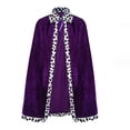 thumbnail image 2 of SAWOBUUN Prince Cloak Queen Robe Halloween Stage Performances Royal Cape for Fathers Day Party Accessory(Adult Size,130cm), 2 of 3