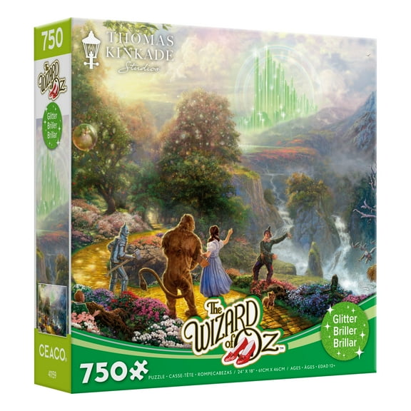 Ceaco Thomas Kinkade Dorothy Discovers the Emerald City Glitter 750 Piece Interlocking Jigsaw Puzzle