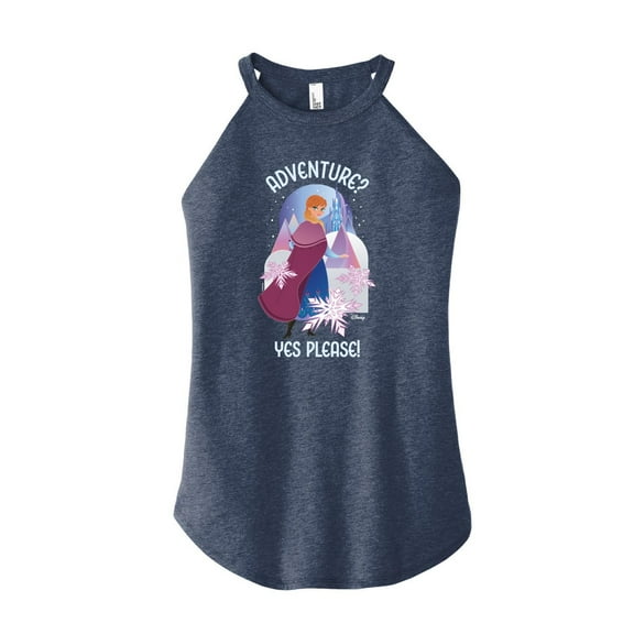 Frozen - Winter - Adventure? Yes Please! - Juniors High Neck Tank Top