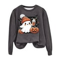 thumbnail image 4 of Jkety Halloween Tshirts Women Sweatshirts Halloween Ghost Sweatshirt Women - Halloween Graphic Crewneck Tops Casual Sweater(Dark Gray,3XL), 4 of 4