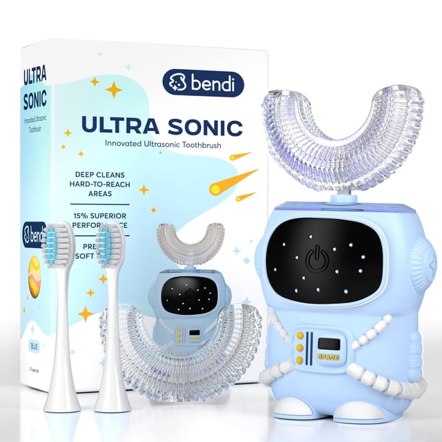 Cepillo de dientes eléctrico Bendi Kids en forma de U de 2 a 7 años con 5 modos