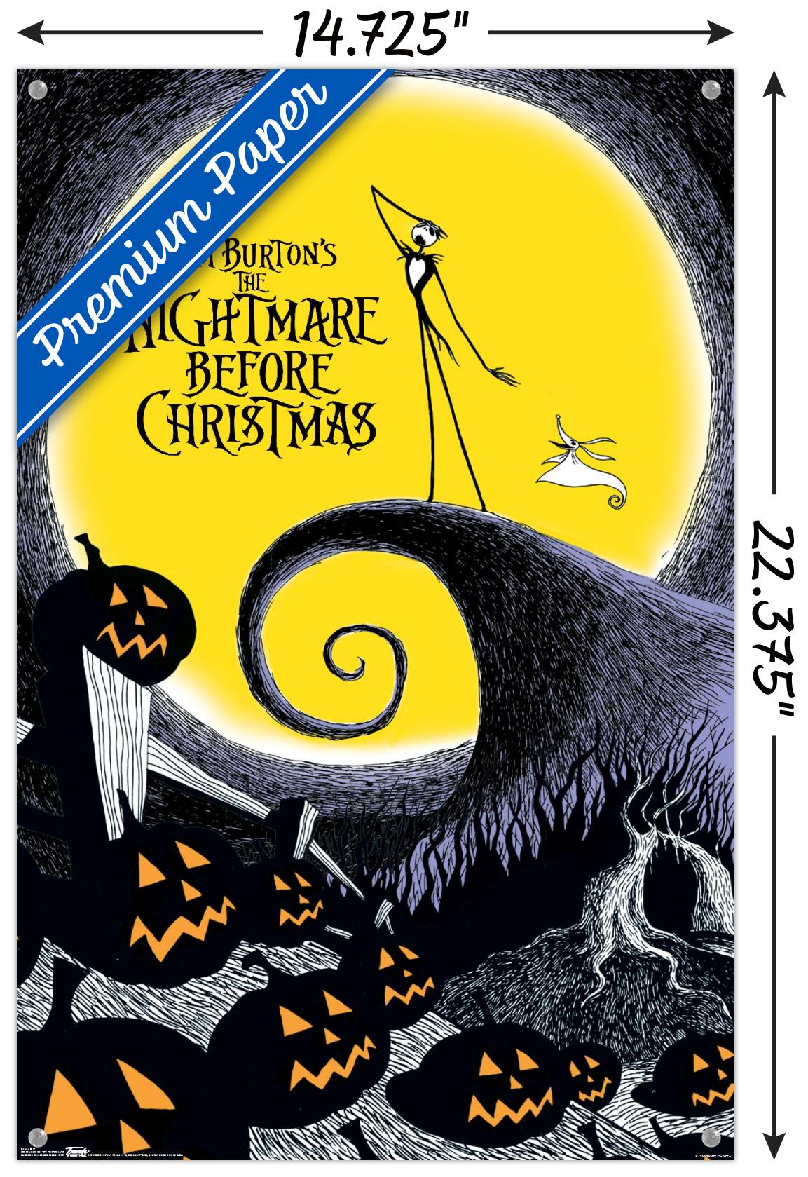 Disney Tim Burton's The Nightmare Before Christmas Wall Poster with Push Pins, 14.725" x 22.375"