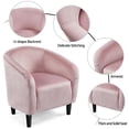 thumbnail image 5 of Alden Design Upholstered Barrel Accent Chair for Livingroom, Pink Velvet, 5 of 10