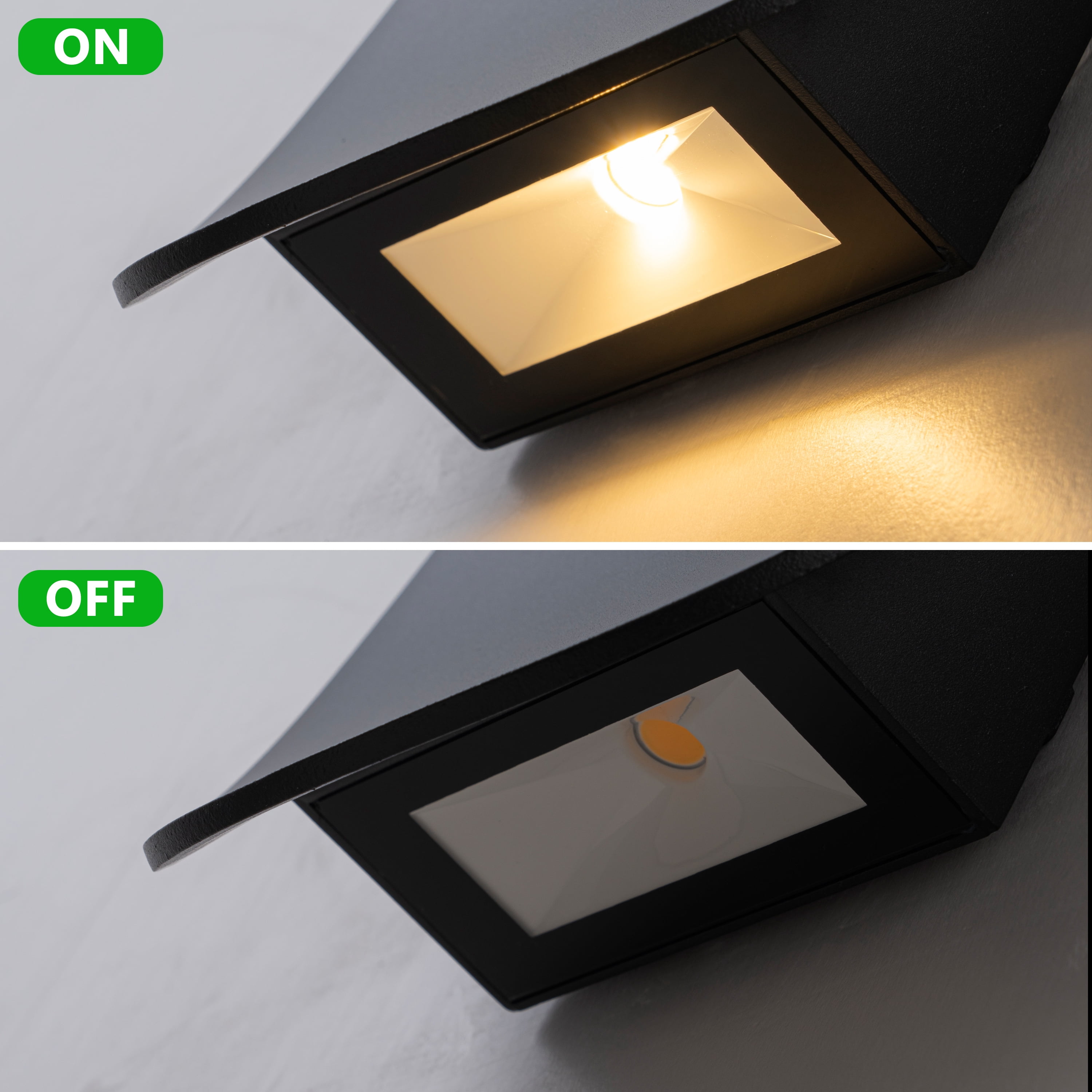 2-Pack Modern Black Aluminum LED Outdoor Indoor Wall Lights