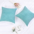 thumbnail image 7 of PiccoCasa Throw Pillowcase Corn Striped Corduroy Cushion Covers Set of 2, Pale Blue 18" x 18", 7 of 7