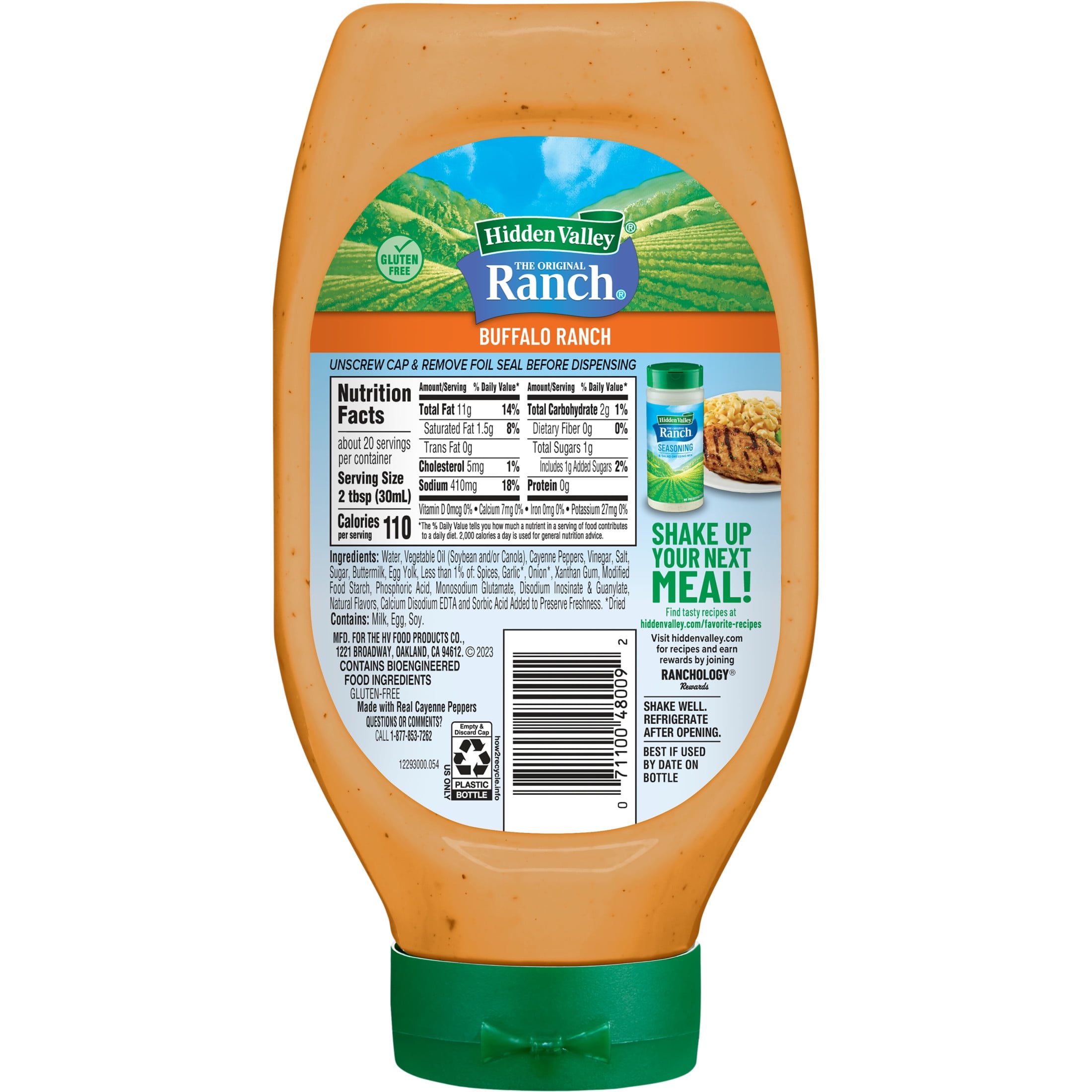 Hidden Valley Buffalo Ranch Dip Sauce Condiment & Dressing, 20 fl oz Squeeze Bottle