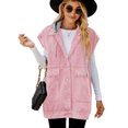thumbnail image 2 of LYMAYTER Women's Oversized Denim Vest Hood Button Down Sleeveless Jean Jacket Vest XS-2XL, 2 of 9