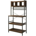 thumbnail image 6 of Ktaxon 70" Kitchen Baker's Rack with10 Hooks, Pantry Cart 5-Tier Storage Microwave Table Oven Stand Coffee Bar, Rustic Brown, 6 of 6
