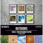 Colorbok Solid Multicolor Outdoors Designer Paper Pad, 12"x12", 67 lb./100 GSM, 50 Sheets