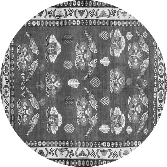 Ahgly Company Indoor Round Animal Gray Traditional Area Rugs, 8' Round