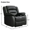 thumbnail image 4 of Bonzy Home Power Recliner Chair, Oversized Electric Leather Reclining Chair with Thick Cushion, USB Charge Port, Comfortable Single Sofa for Living Room, Black(recliner), 4 of 9