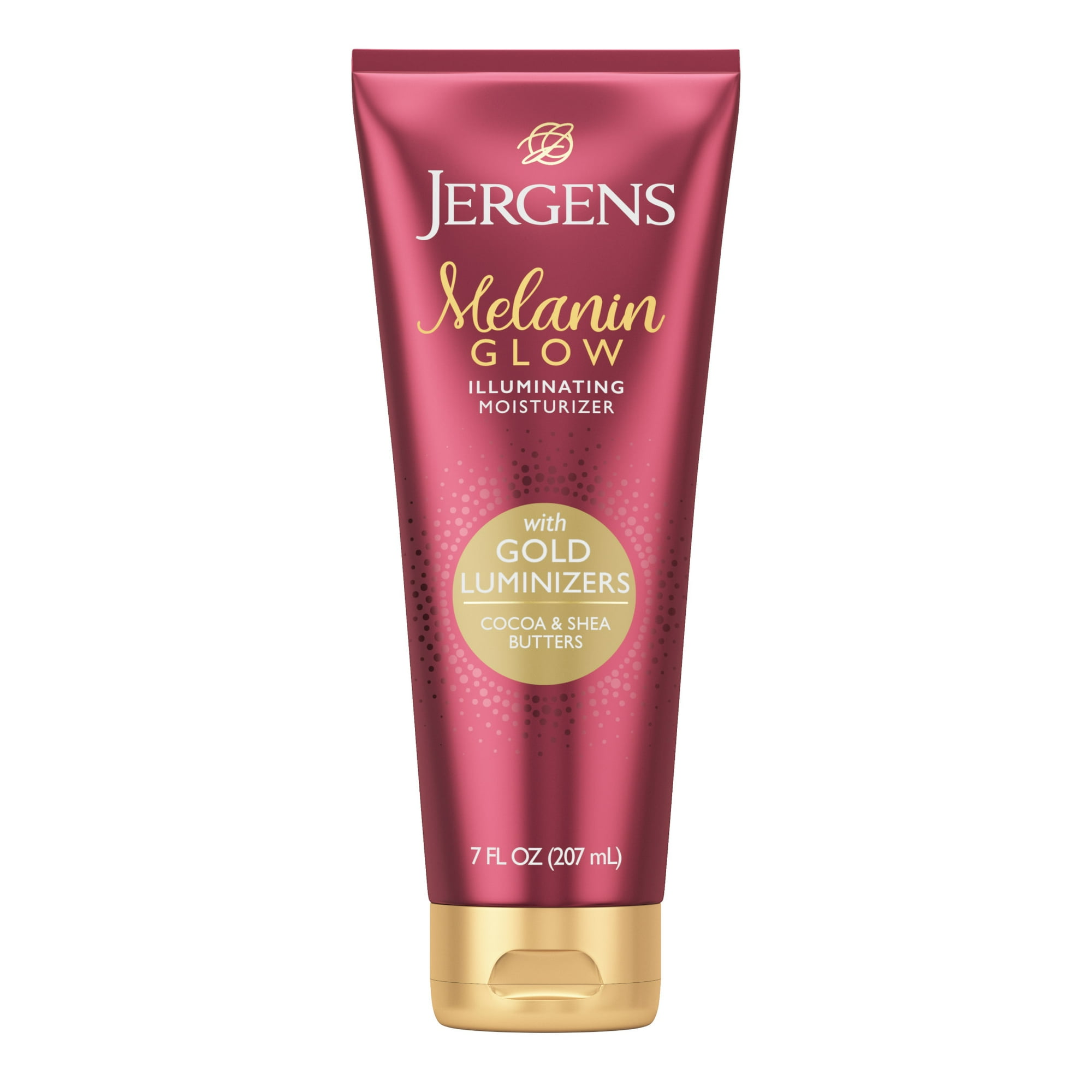 Jergens Hand and Body Lotion, Melanin Glow Illuminating Moisturizer Gold Luminizers, 7 Oz