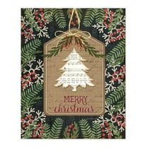 Merry Christmas Ornament Rustic Wood Wall Sign 12x15