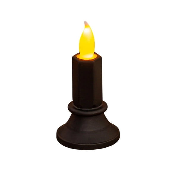 Outdoor Halloween Decorations, Battery Operated Halloween Lights Small Black 4.5X2 Inch Simulation Led Candle Lights, for Halloween Porch Decorations, Halloween Outdoor Window