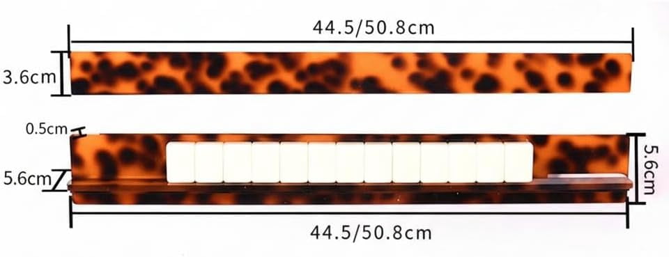 Tortoise Shell Rack & Pusher Set,Magnet American Mahjong Tile Rack and Magnetically Attached Pushers Painted Tile Holders for Players Gift Family Game Night,17 Inch Length