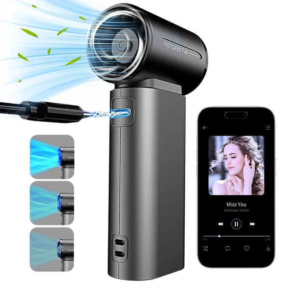 MDHAND mini stepless speed regulation handheld portable mini fan, rechargeable portable small travel outdoor turbo fan, 5000mAh