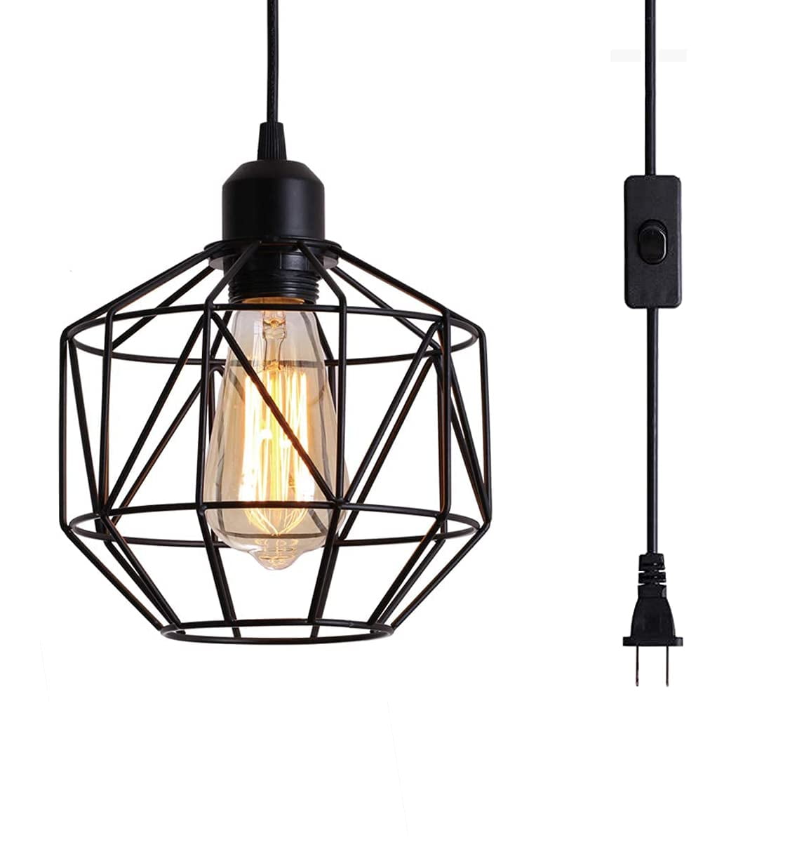 Industrial Plug in Pendant Light,Hanging Lamp with 13.12ft Adjustable