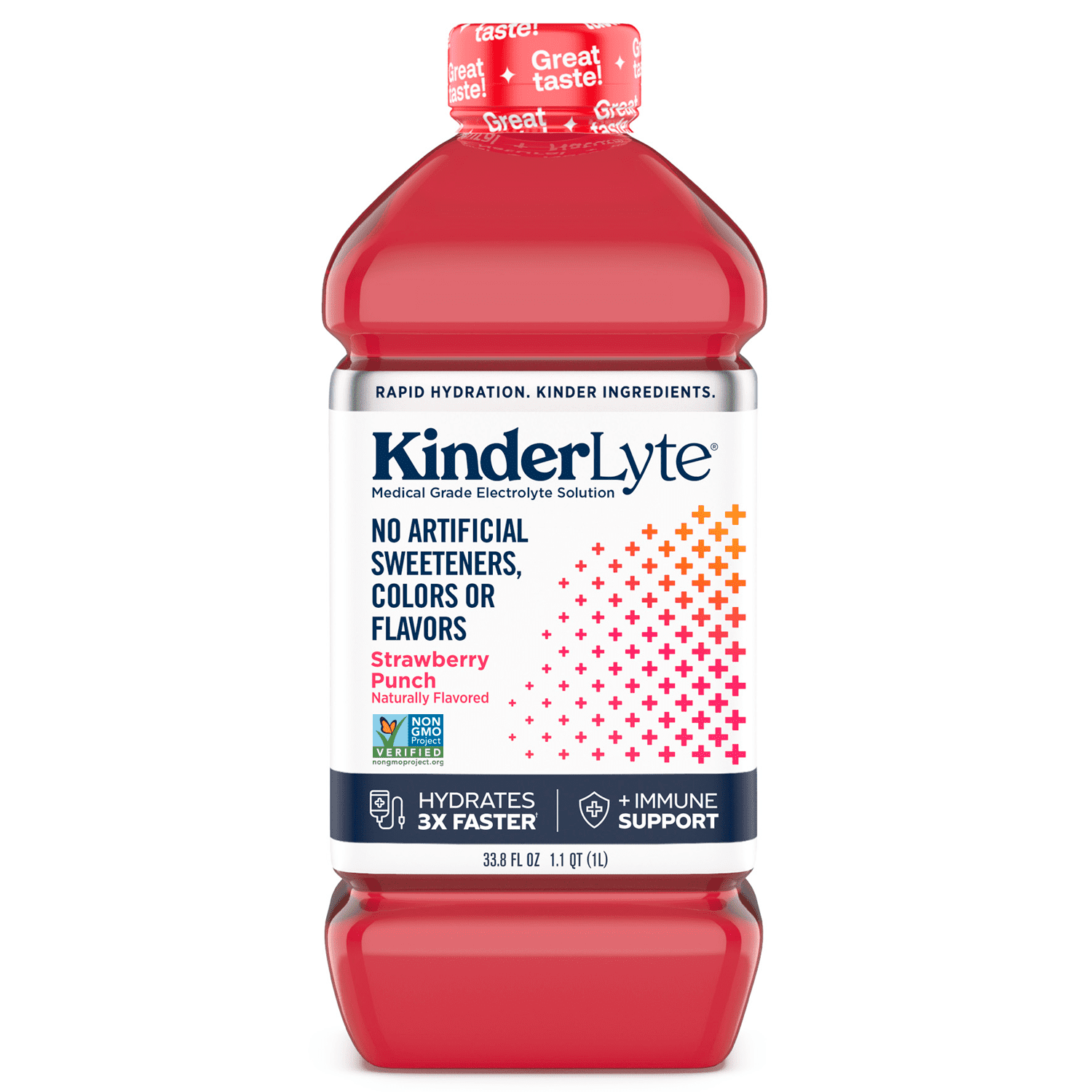 (2 pack) Kinderfarms KinderLyte Electrolyte Solution Drink for Kids & Adults, Strawberry Punch, 33.8 fl oz Bottle