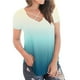 thumbnail image 1 of Puntoco - Camiseta holgada de manga corta con cuello en V y degradado informal para mujer Puntoco Puntoco-2119, 1 of 9