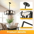 thumbnail image 3 of 4-Light Dinging Room Lighting Black Farmhouse Chandelier for Dining Room Kitchen Island Bedroom, 3 of 8