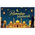 thumbnail image 6 of Ramadan Themed Decorative Backdrop Banner with Crescent Moon Lanterns and Mosque Silhouettes Ramadan Mubarak Party Decorations Photography Props Muslim Celebration Event Background Decors, 6 of 8