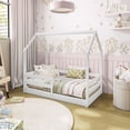 thumbnail image 3 of Kappesberg Sweet Dreams Toddler Bed with House Frame – Safe Crib-to-Big Kid Bed - White, 3 of 7