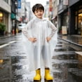 thumbnail image 5 of Kids Thickened Cloak Raincoat, Reusable Waterproof Children's Rain Poncho with Adjustable Hood, EVA Toddler Rain Cape for School, Camping, Hiking, and Travel, 5 of 9