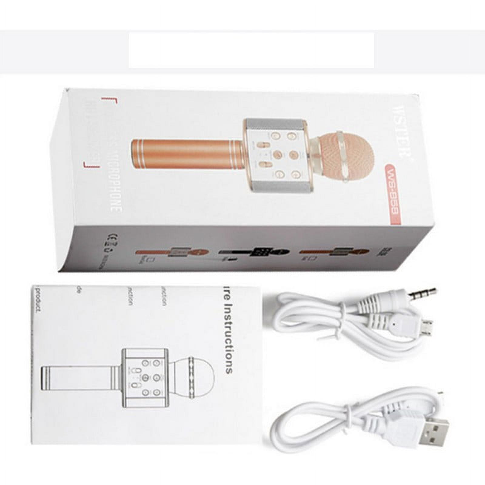 WS858 Bluetooth-compatible Wireless Microphone Home Karaoke Microphones Speaker Handheld Music Player Singing Recorder KTV