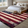 thumbnail image 4 of Vintage American Flag Area Rug 5x7 FT, Non Slip Bedroom Throw Carpet, Retro Rustic USA Flag Washable Soft Floor Carpet Non-Shedding Rug for Dining Room Bedside Classroom Desk, 4 of 9