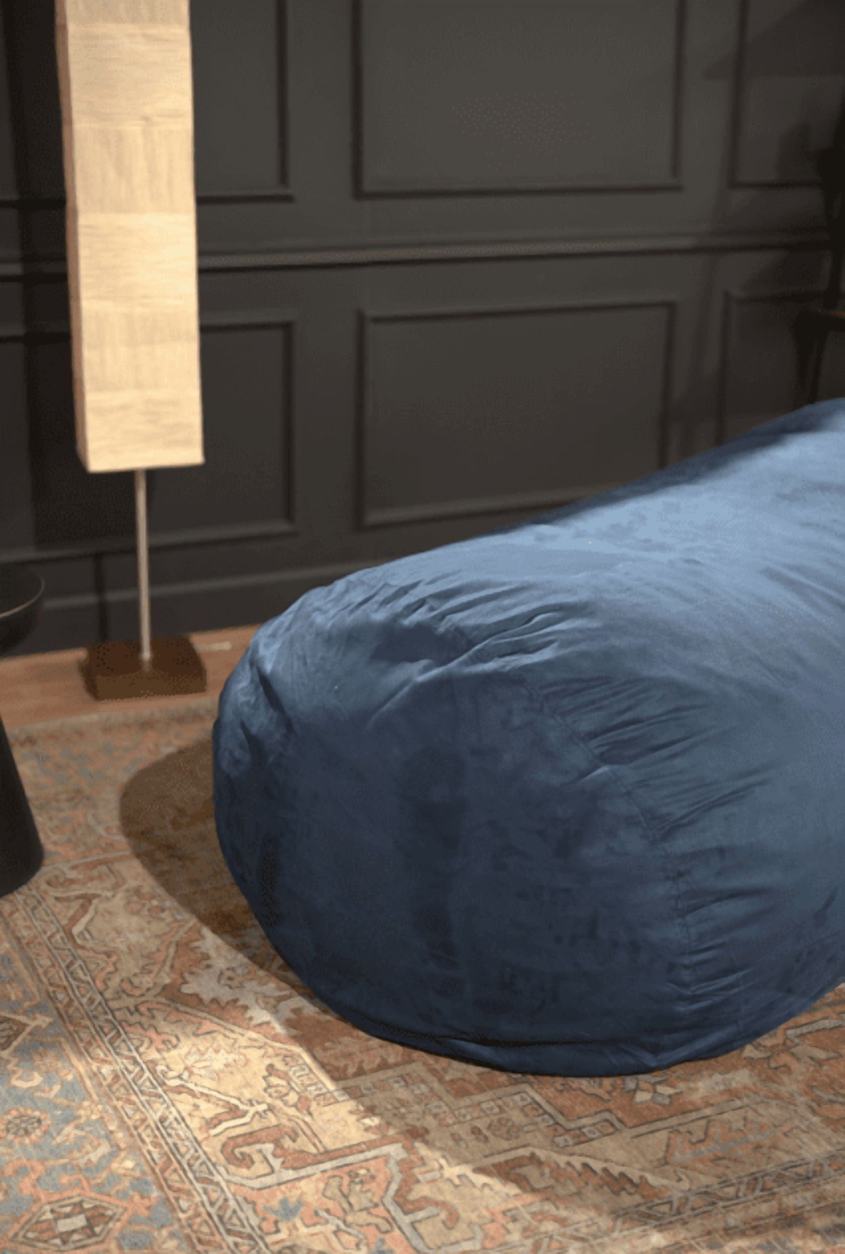 Yoneston 8ft Cylindrical Bean Bag, Soft Plush Bean Bag with Removable Washable Cover & High-Density Foam Filled for Kids Adults Bedroom Living Room, Blue