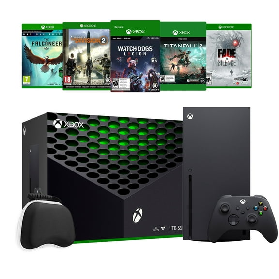 Xbox Series X Console Bundle - Flagship Xbox 1TB SSD Black Gaming Console and Wireless Controller with Five Games and Xbox Controller Protective Hard Shell Case