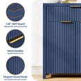 thumbnail image 2 of Aufeile Set of 3 Sideboard Buffet Cabinet with Storage, Modern Modular Fluted Accent Cabinet with 3 Drawers & Adjustable Shelves for Dining Room Living Room, Blue, 2 of 8