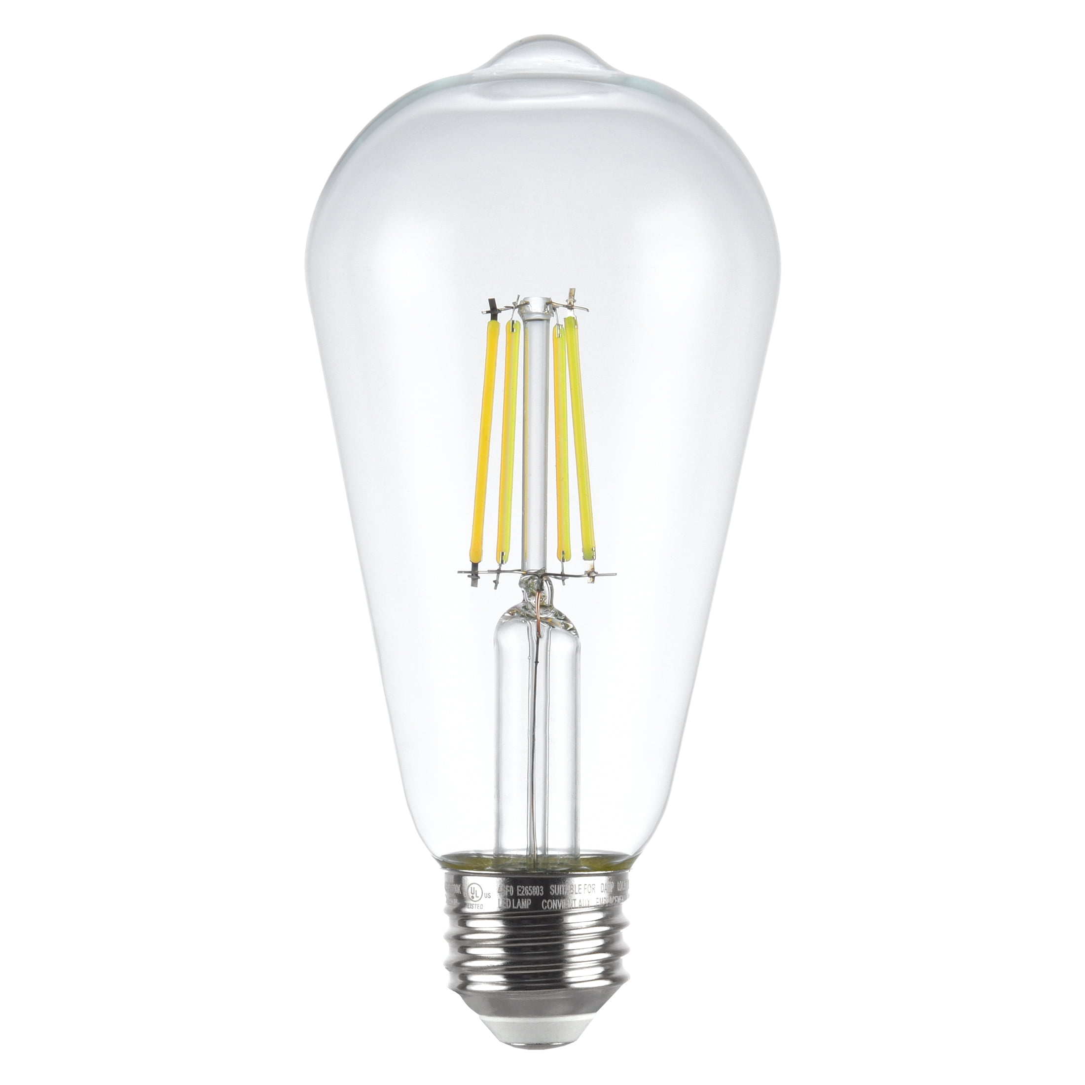 Great Value ST19 Vintage LED Light Bulb, 5-Watt (60W Equivalent), Daylight, Dimmable, E26, 16 Pack