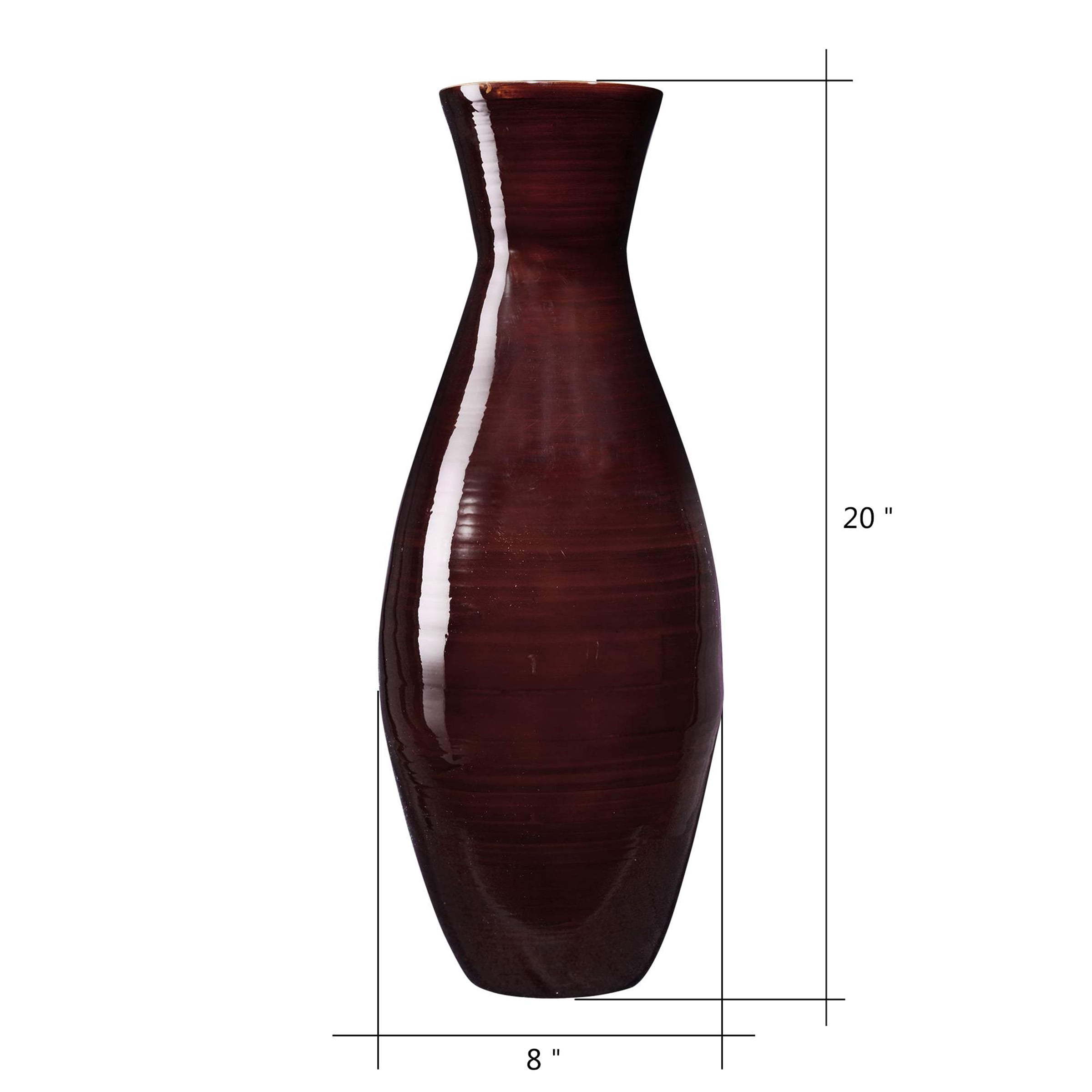 Villacera Handcrafted 20? Tall Brown Bamboo Vase Decorative Classic