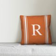 thumbnail image 2 of Creative Products Orange Farmhouse Stripes Monogram 18x18 Spun Poly Pillow, 2 of 2