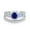 Blue Sapphire CZ, variant on Two Piece Promise Bridal Set Ring Blue Sapphire CZ 925 Sterling Silver Size 4