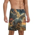 thumbnail image 2 of Sikiie Starry Sky White Horse Mens Pajama Shorts, Lightweight Lounge Pant with Pockets Soft Sleep Pj Shorts for MenSmall, 2 of 6