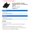 thumbnail image 2 of HVAC Panel Mode Door Actuator - Compatible with 2015 - 2019 GMC Sierra 2500 HD 2016 2017 2018, 2 of 2