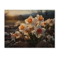 thumbnail image 3 of Designart "Daffodils landscape Sunset II" Floral Print on Natural Pine Wood, 3 of 5